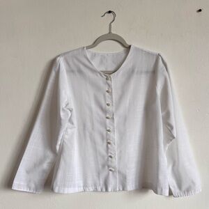 White Button-Up Women's Top